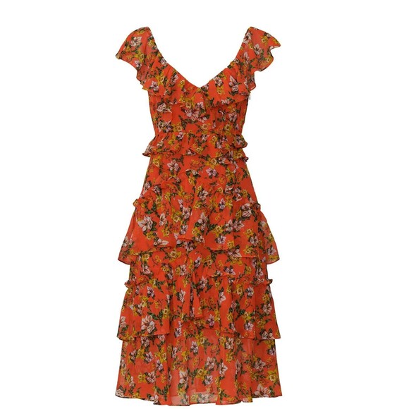 Magnolia Bouquet Ruffle Marissa Webb Collective Dress Sz 2 - Picture 1 of 7